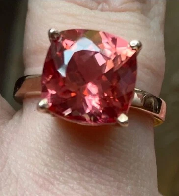 NATURAL PADPARADSCHA SAPPHIRE RING 925 STERLING RING MEN SIGNET RING MENS RING - Image 1 of 2