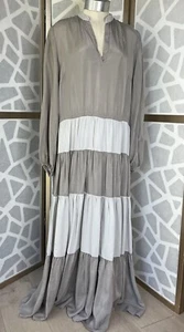 Nuevo VESTIDO CUPRO DE LUJO MANGA LARGA 3/4 EUROPEANCULTURE ITALIA M L Gris - Imagen 1 de 8