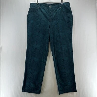 Pantalones Bandolino Mandie Mujer Talla 14W Tiro Alto Recto Estampado Serpiente Elástico Verde azulado Foto 1 de 4