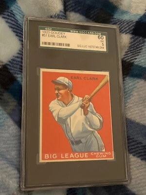 Earl Clark 1933 Goudey SGC 5 EX Baseball Card #57 - Image 1 of 2