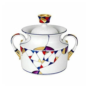 Lomonosov Porcelain 'Kaleidoscope' Sugar Bowl 5-1/2" - Picture 1 of 1