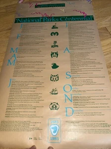 Cartel del centenario de los parques nacionales de Canadá 1985 calendario de eventos - Imagen 1 de 9