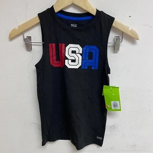 DSG Boys Training Cotton USA Graphic Tank Top Pure Black USA DAB12111 New - Picture 1 of 8