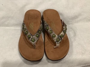 Vionic Beaded Snake Print Flip Flops Women’s US 7 EU 38 Floriana Comfort Shoes - Picture 1 of 8