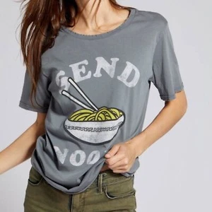 Recyceltes Karma Send Noods Boyfriend T-Shirt - Größe XL - grau - neu ohne Etikett - Bild 1 von 9