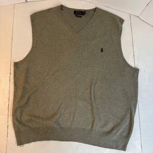 Polo Ralph Lauren Mens Sweater Vest XXL Classic luxury gray Pony Pima Cotton - Picture 1 of 13