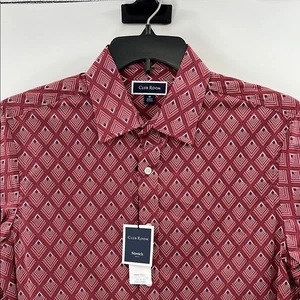 Club Room Men's Stretch LS Button Down Shirt - Red/Black - Medium - NWT - Picture 1 of 6