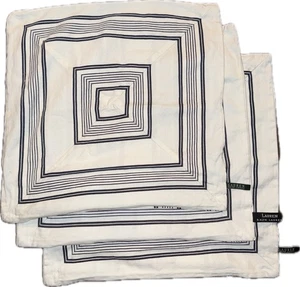 Juego de 3 fundas de almohada cuadradas a rayas Ralph Lauren Sychle blancas azul marino 19 X 19 - Imagen 1 de 15
