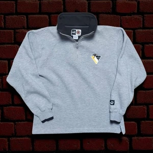 Puma Pittsburgh Penguins NHL Quarter-Zip Sweatshirt Boys Medium 10-12 Gray - Picture 1 of 12
