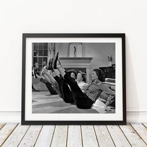 Vintage Photo - 1950's Women Workout Fitness Exercise Living Room Photo Print - Picture 1 of 1