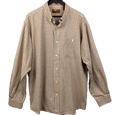 Bob Timberlake Shirt Mens XL Rust Brown Plaid Button Down Pocket Outdoors Cotton - Image 1 of 4