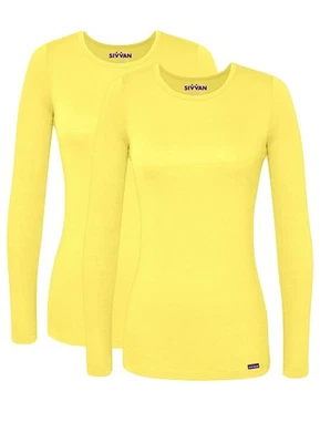 Pack de 2 camisetas/camisetas para mujer Sivvan cómodas de manga larga Foto 1 de 4