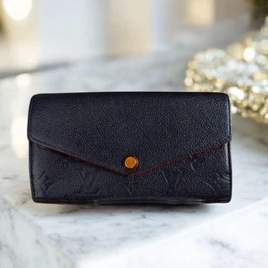 Louis Vuitton Emprete Portefeuille Sara Navy Concave Gebraucht Top - Bild 1 von 9