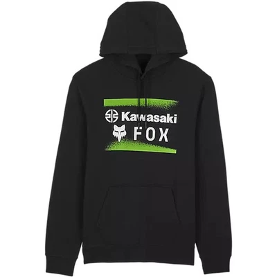 Fox Racing x Kawasaki Pullover Hoodie Heavyweight Warm Black - Image 1 of 4