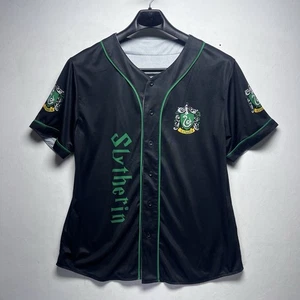 Slytherin Baseball Jersey Black Size Large Green Graphics Cunning Ambition - Picture 1 of 10