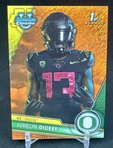 Jurrion Dickey Orange Shimmer /25 2023 Bowman Chrome U University Oregon Ducks - Foto 1 di 3