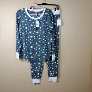 Jaclyn Intimates Navy/White Star Print Pajama Set Size M - Picture 1 of 11