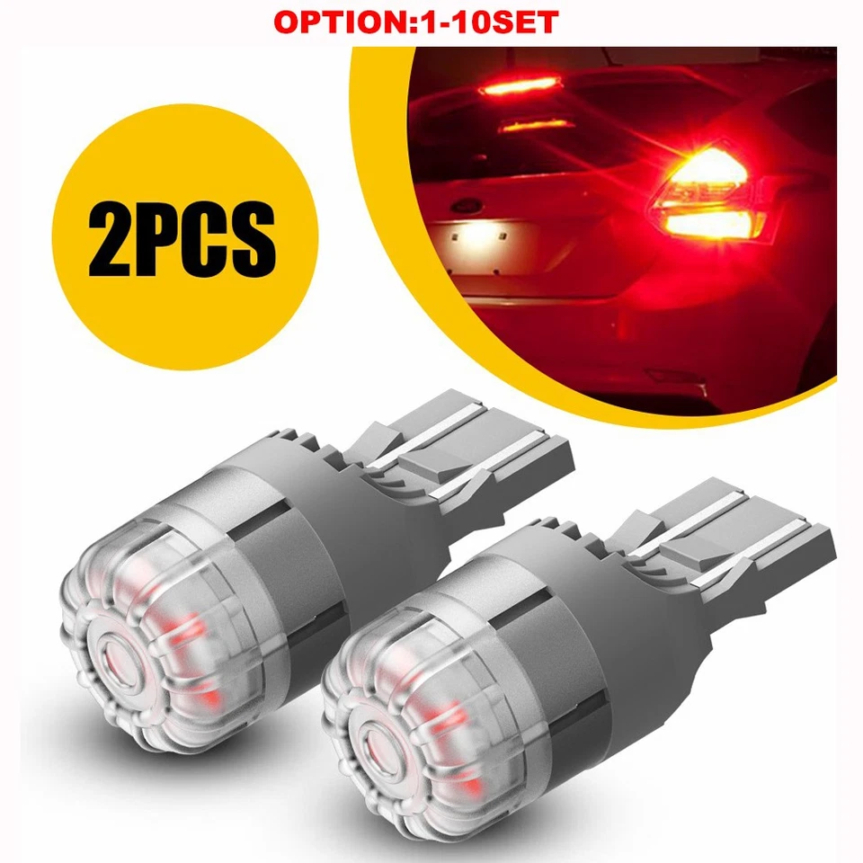 AUXITO 7443 7444 Red LED Bulb Brake Tail Stop Parking Light 7440 T20 Bright Lamp - Image 1 of 4