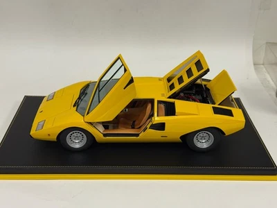 1/12 scale Model of Lamborghini Countach LP400 in Yellow From 1974 Leather base - Image 1 of 4