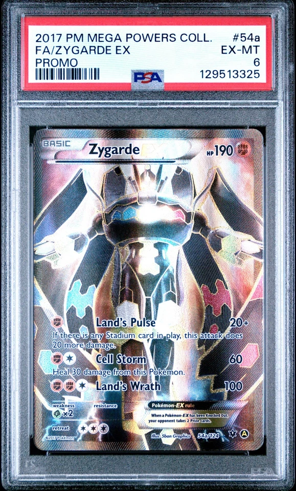 2017 POKEMON MEGA POWERS COLLECTION ZYGARDE EX #54A FULL ART PSA 6 EX #129513325 - Image 1 of 2
