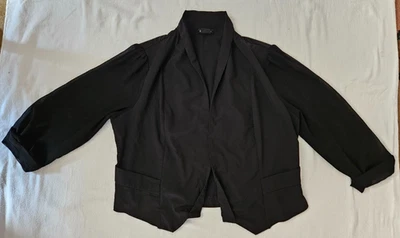 Blazer abierto City Chic negro transparente manga 3/4 Foto 1 de 4