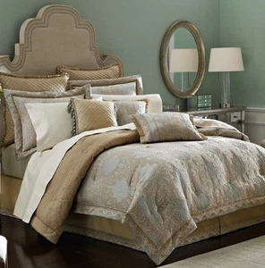 Croscill OPAL Blue Queen Comforter Queen + 2 Shams Jacquard - Picture 1 of 20