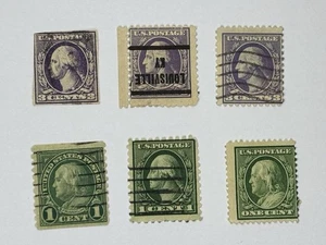 Schermack Washington Franklin Coil Stamps 6 Used & Unused - Picture 1 of 6