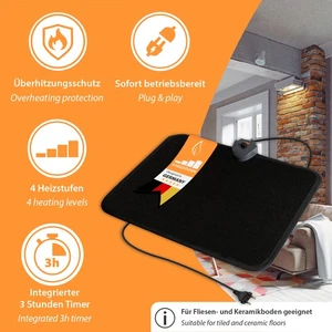 Heizmatte  Heizteppich Wärmematte Fußwärmer Teppich Heizung 40x50cm Timer - Picture 1 of 8