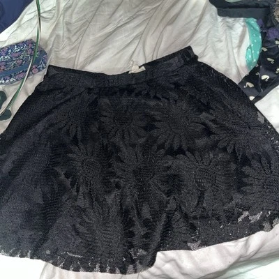 LA сердца юбка женщин средний эластичный пояс расклешенный мини черный отбеливатель галстук краситель - Изображение 1 из 3