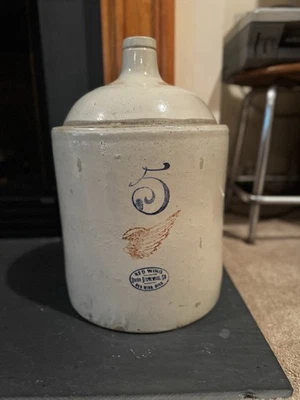 Jarra vintage Red Wing de 5 galones vajilla whisky hombro Redwing Minnesota gres Foto 1 de 2