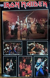 IRON MAIDEN PIECE OF MIND VTG MUSIC COLLAGE POSTER #1480 UNUSED 22"x 34" 1984🔥 - Picture 1 of 9