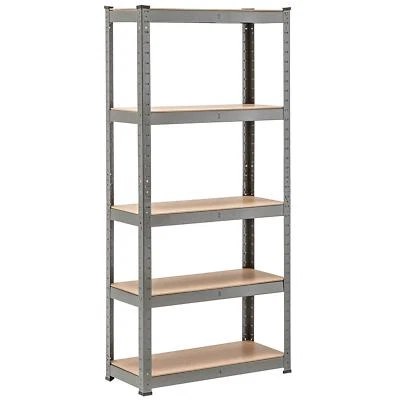 Garage Shelving Rack 5 Tier Heavy Duty GREY Boltless Storage Unit Workshop Shed - Image 1 of 4