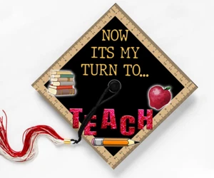 My Turn to Teach, zukünftiger Lehrer, Bildung, Abschlusskappe Topper Design - Bild 1 von 3