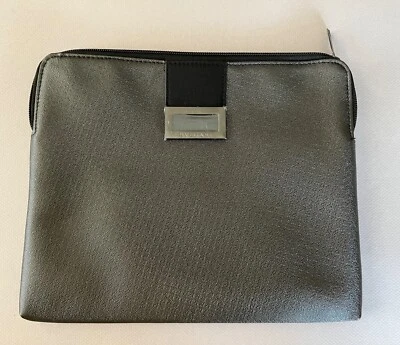 BULGARI PARFUMES Grande 11x9 Preto Zíper Metálico Estojo Cosmético Folio FRETE GRÁTIS - Imagem 1 de 4