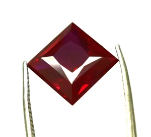 Princess Cut Natural Ruby 8-10 Carats Certified Red Ruby Loose Gemstone - Picture 1 of 6