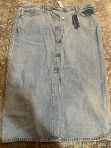 Neu mit Etikett Banana Republic Denim-Midirock mit Knopfleiste Größe 18 - Bild 1 von 12