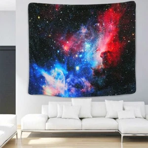 Psychedelic Galaxy Print Tapestry Wall Hanging Space Star Tapestry Home Decor US - Picture 1 of 4