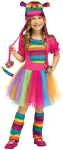 Fun World Rainbow Sock Monkey Toddler Girl Costume Size Large 3T-4T - Picture 1 of 1