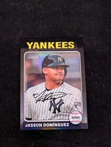 2024 Topps Heritage Jasson Dominguez BLACK Chrome #'d 23/ 75 Yankees RC SSP - Picture 1 of 10