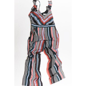 wild honey pinstripe flared dungaree jumpsuit