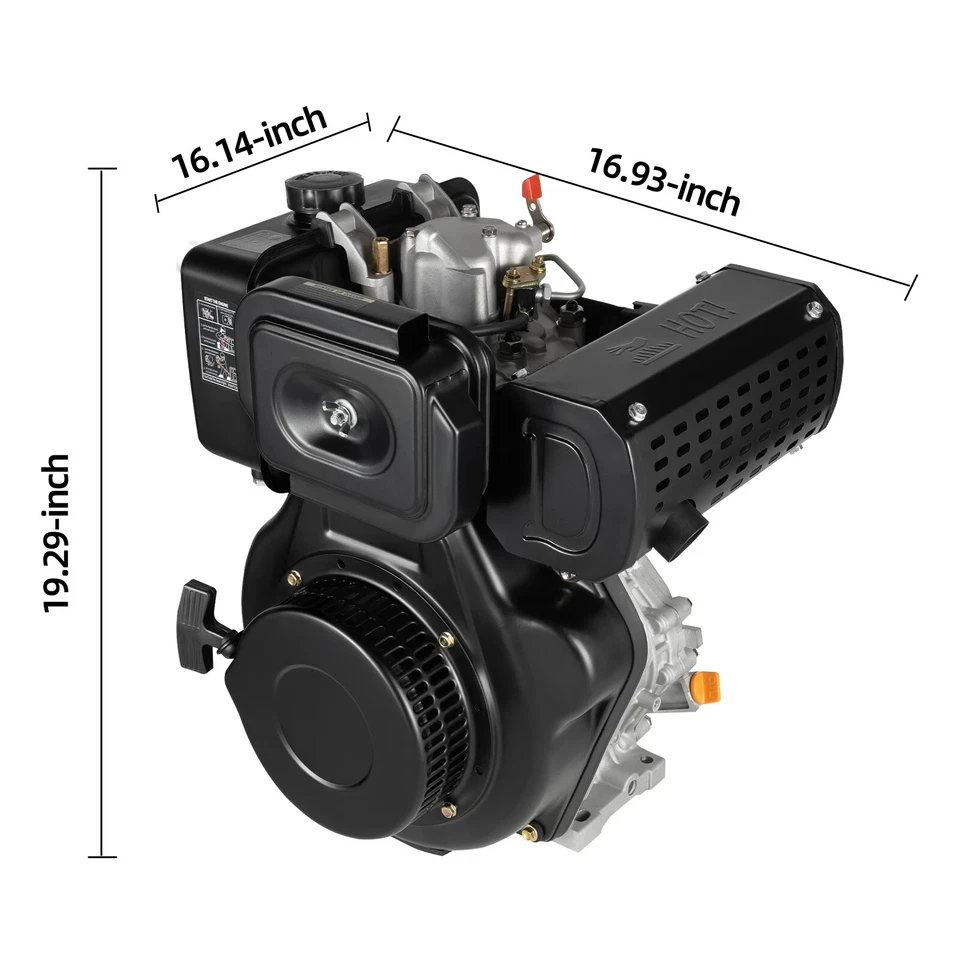 4-Stroke 10HP Industrial Diesel Engine 418CC 186FA Air Cooling Single-Cylinder - Image 1 of 4