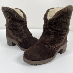 Yodelers Vintage Brown Suede Faux Lined Boots Women’s Size 6 - Picture 1 of 10