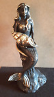 27cm braun gold Bronze Metall Meerjungfrau Mermaid Nixe Art Deco Stil Jugendstil