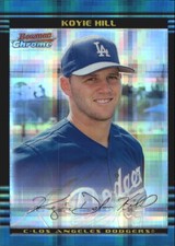 2002 Bowman Chrome X-Fractors Dodgers Baseball Card #307 Koyie Hill /250