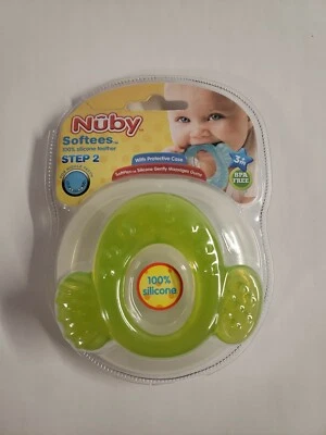 NUBY SOFTEES STEP 2 TEETHER Protective Case 100 % Silicone 3+ month NIP   READ - Image 1 of 3