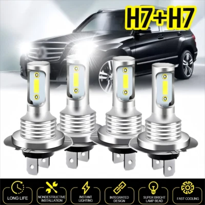 Para Mercedes-Benz C250 C300 C350 - Combo de 4 piezas faros luces LED de haz alto + bajo Foto 1 de 4