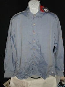 NWT ROBERT GRAHAM MEN'S SOLID BLUE DENIM LOOK 100% COTTON SHIRT TAILOR FIT SZ XL - Picture 1 of 9