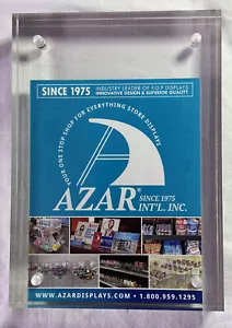 Azar 7" x 5" Blocco Verticale/Orizzontale Acrilico Insegna Quadro/Supporto, Trasparente. Nuovo con scatola - Foto 1 di 7