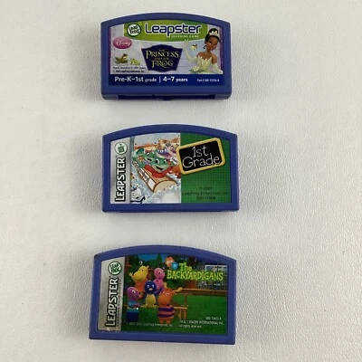 Leap Frog Leapster Game Cartridges Backyardigans Princess The Frog 1st Grade Lot - Image 1 of 4