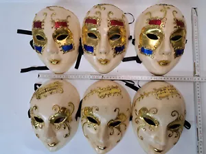 6 x Venezianische Masken Venedig Maskerade Karneval Fasching - Bild 1 von 5